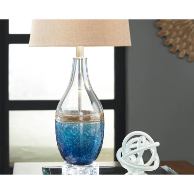 Set Of 2 Johanna Table Lamps Blue/Clear - Signature Design By Ashley 3 Set Of 2 Johanna Table Lamps Blue/Clear - Signature Design By Ashley