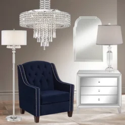 Vienna Full Spectrum Crystal Cascade Chrome Chandelier 19 1/2" Wide Modern 9-Light LED Fixture For Dining Room House Kitchen Island Entryway Bedroom -Home Decor Store GUEST db91d658 dd8b 45b8 85c6 b77b9b9079f2