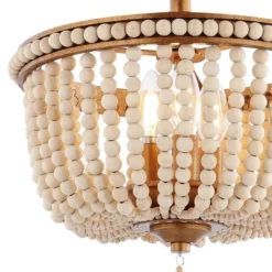 14" LED 3-Light Allie Wood Bead/Iron Pendant Antique Gold/Taupe - JONATHAN Y 9 14" LED 3-Light Allie Wood Bead/Iron Pendant Antique Gold/Taupe - JONATHAN Y -Home Decor Store GUEST e127d01f f6ea 4bf0 b531 29237fdf3be4