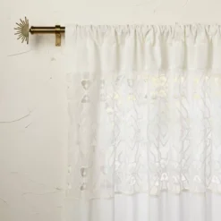1pc Sheer Banded Geo Macrame Window Curtain Panel White - Opalhouse™ Designed With Jungalow™ -Home Decor Store GUEST e45ca8b5 c8fb 4bcd 9418 e1344d66992c