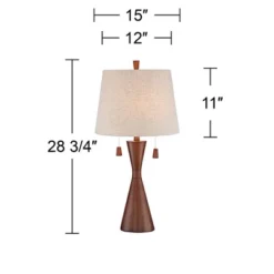 360 Lighting Omar Modern Table Lamp 28 3/4" Tall Warm Brown Wood Hourglass Oatmeal Fabric Drum Shade For Bedroom Living Room Bedside Nightstand Office 8 360 Lighting Omar Modern Table Lamp 28 3/4" Tall Warm Brown Wood Hourglass Oatmeal Fabric Drum Shade For Bedroom Living Room Bedside Nightstand Office -Home Decor Store GUEST e6133243 7521 466c 866d fc796a8ed041