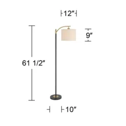 360 Lighting Rayna Mid Century Modern Downbridge Floor Lamp 61 1/2" Tall Black Gold Metal Off White Linen Drum Shade For Living Room Reading Bedroom 16 360 Lighting Rayna Mid Century Modern Downbridge Floor Lamp 61 1/2" Tall Black Gold Metal Off White Linen Drum Shade For Living Room Reading Bedroom -Home Decor Store GUEST e786ae3c 58f3 422b 958b be1fbf86a813