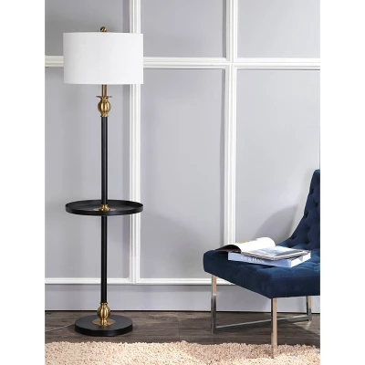 61" Metal Evans End Table Floor Lamp (Includes LED Light Bulb) Black - JONATHAN Y 4 61" Metal Evans End Table Floor Lamp (Includes LED Light Bulb) Black - JONATHAN Y - Image 2