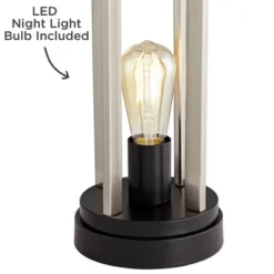 360 Lighting Marcel Modern Table Lamps Set Of 2 24 1/4" High Brushed Nickel With LED Nightlight USB Charging Port White Shade For Bedroom House Desk -Home Decor Store GUEST ead1be5c 2dcb 46d6 a635 676f0362d94d