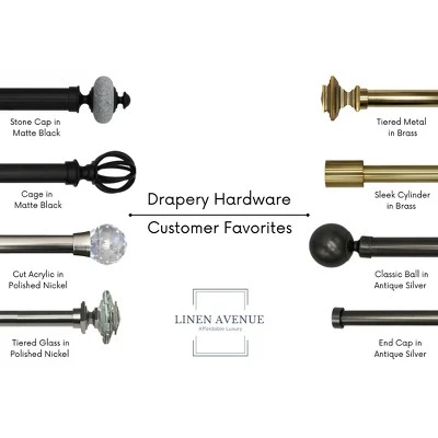 Linen Avenue Tan Travertine Single And Double Window Curtain Rod Set 3 Linen Avenue Tan Travertine Single And Double Window Curtain Rod Set