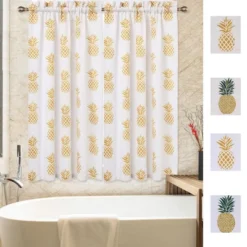 Trinity Pineapple Print Linen Blend Kitchen Tier Curtains For Bathroom Small Half Window Cafe -Home Decor Store GUEST ede56403 c8fc 4ab3 8791 4b34782a9293