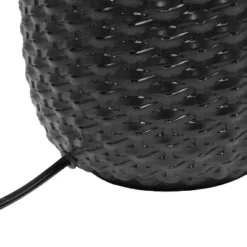 20.4" Traditional Ceramic Purled Texture Bedside Table Desk Lamp With White Fabric Drum Shade Black - Simple Designs -Home Decor Store GUEST edf96850 83d3 4d16 a599 b5627ef7d630