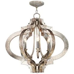 Possini Euro Design Ornament Aged Silver Gold Bronze Chandelier 23 1/4" Wide Industrial 6-Light Fixture For Dining Room Foyer Kitchen Island Entryway -Home Decor Store GUEST ef6d5d09 5110 4f8e a708 24150da0ceec