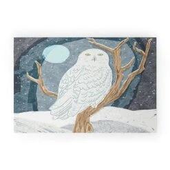 Sewzinski Snowy Owl At Night Welcome Mat - Society6 -Home Decor Store GUEST f042eae7 c9ab 444d 95f3 7b27dff516ff