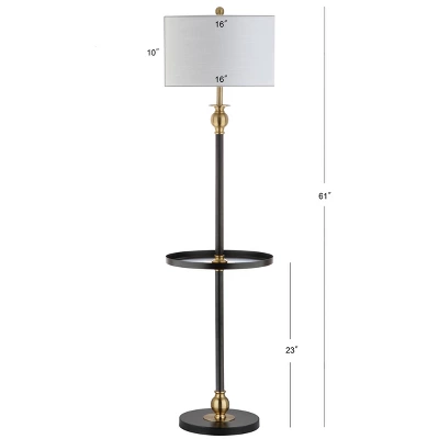 61" Metal Evans End Table Floor Lamp (Includes LED Light Bulb) Black - JONATHAN Y 5 61" Metal Evans End Table Floor Lamp (Includes LED Light Bulb) Black - JONATHAN Y - Image 3