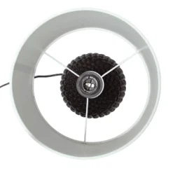 20.4" Traditional Ceramic Purled Texture Bedside Table Desk Lamp With White Fabric Drum Shade Black - Simple Designs -Home Decor Store GUEST f927a35f a2d3 4f97 99d9 1be7f20d7cd9