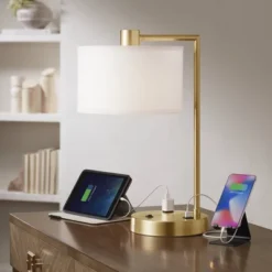 360 Lighting Colby Antique Gold Desk Lamps With Outlet And USB Port Set Of 2 -Home Decor Store GUEST fb9fc1fe 388f 44d7 825c 6da7e7393c29