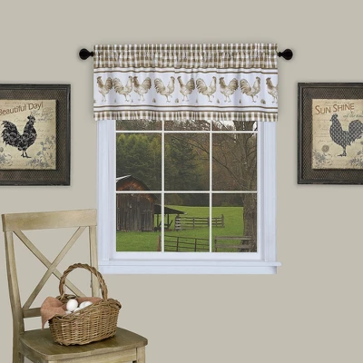 Kate Aurora Country Farmhouse Barnyard Plaid Rooster Kitchen Curtain Tier & Valance Set 3 Kate Aurora Country Farmhouse Barnyard Plaid Rooster Kitchen Curtain Tier & Valance Set
