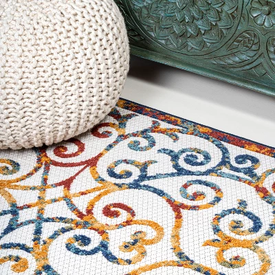 Atrani Scroll Trellis Indoor/Outdoor Area Rug - JONATHAN Y 9 Atrani Scroll Trellis Indoor/Outdoor Area Rug - JONATHAN Y - Image 7