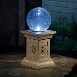 Crackled Glass Solar Gazing Ball Beige - Smart Solar -Home Decor Store GUEST ff8f1384 f8ce 4be6 8a13 38dc98617719